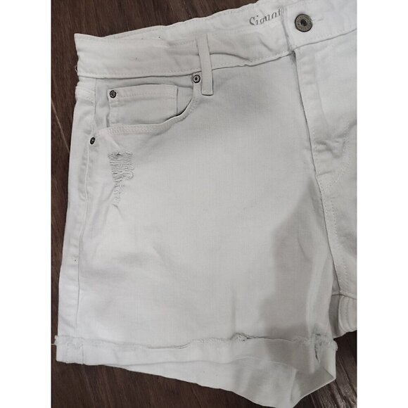 Levi's Shorts White Jean Distressed High Rise 3" Inseam 34" Waist Women's 12 - Picture 3 of 11